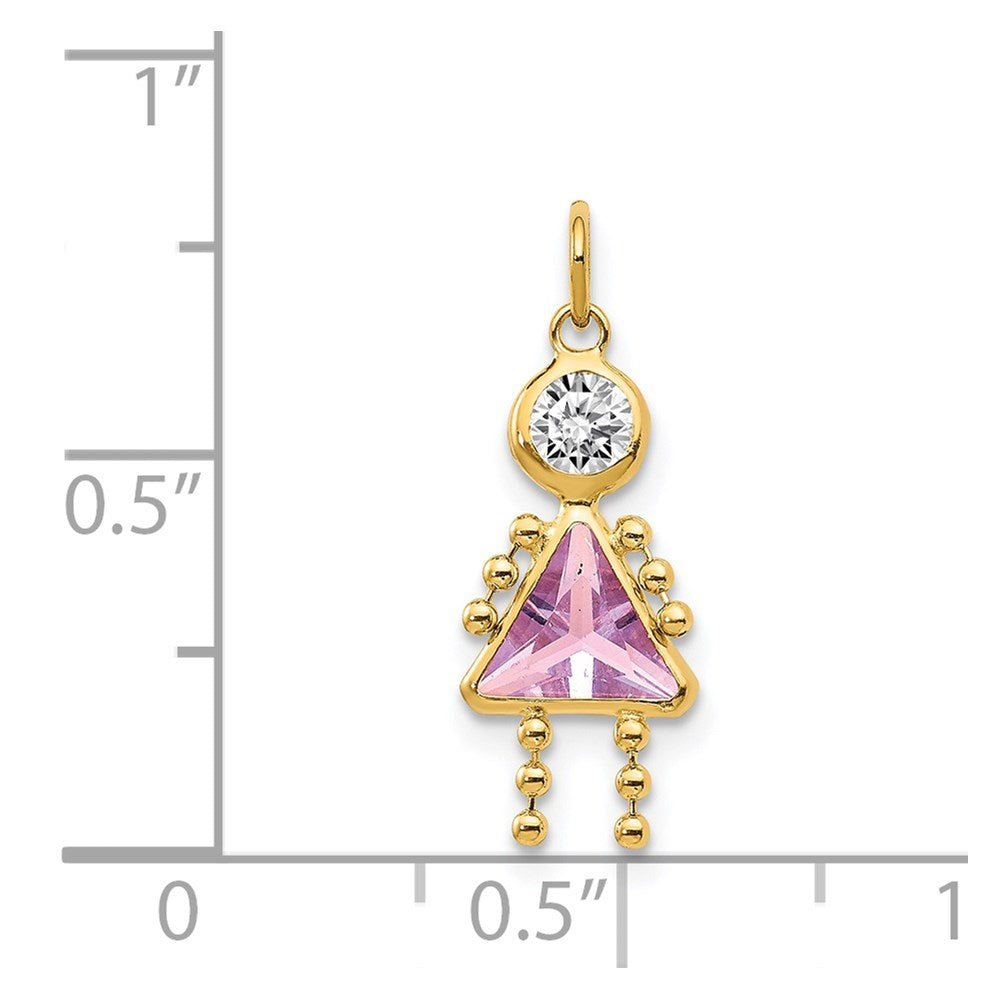 14k June Girl Birthstone Charm
