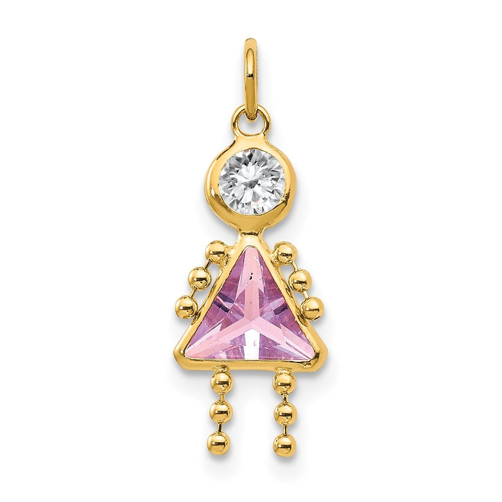 14k June Girl Birthstone Charm