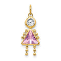 14k June Girl Birthstone Charm