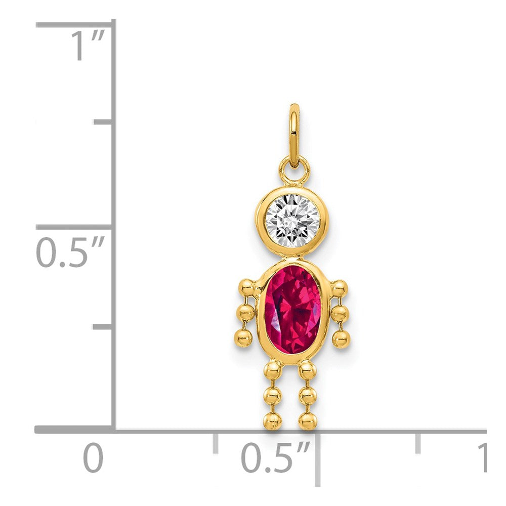 14k July Boy Birthstone Charm