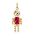 14k July Boy Birthstone Charm