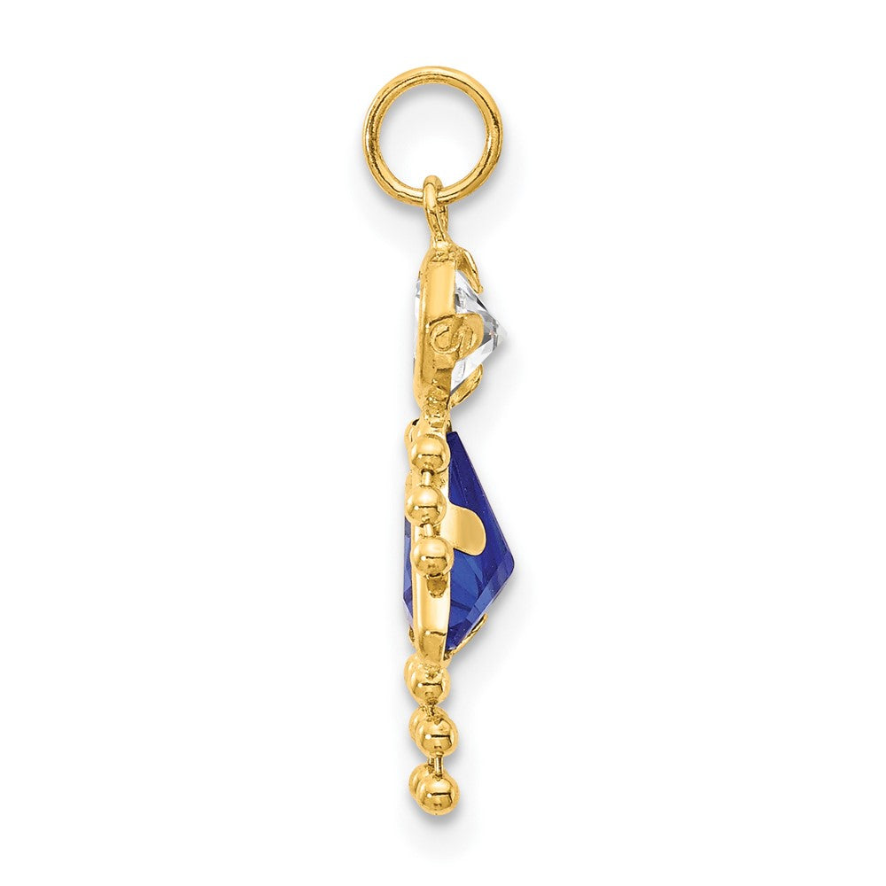 14k September Girl Birthstone Charm