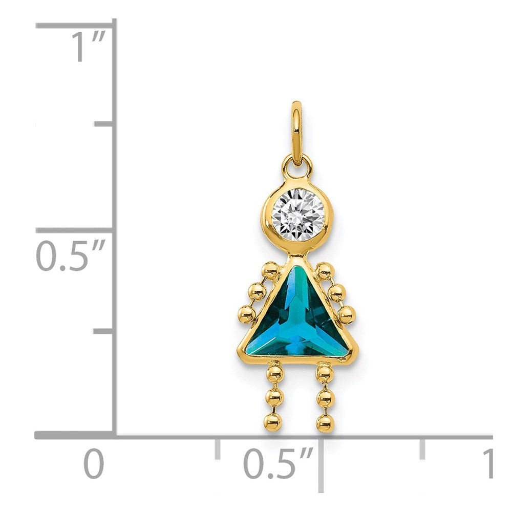 14k December Girl Birthstone Charm