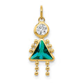 14k December Girl Birthstone Charm