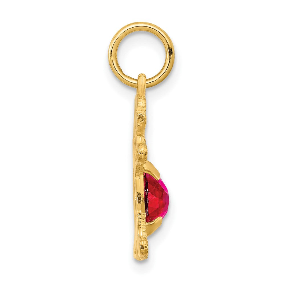 14K Girl 6x4 Oval Genuine Ruby-July
