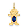 14K Girl 6x4 Oval Genuine Sapphire-September