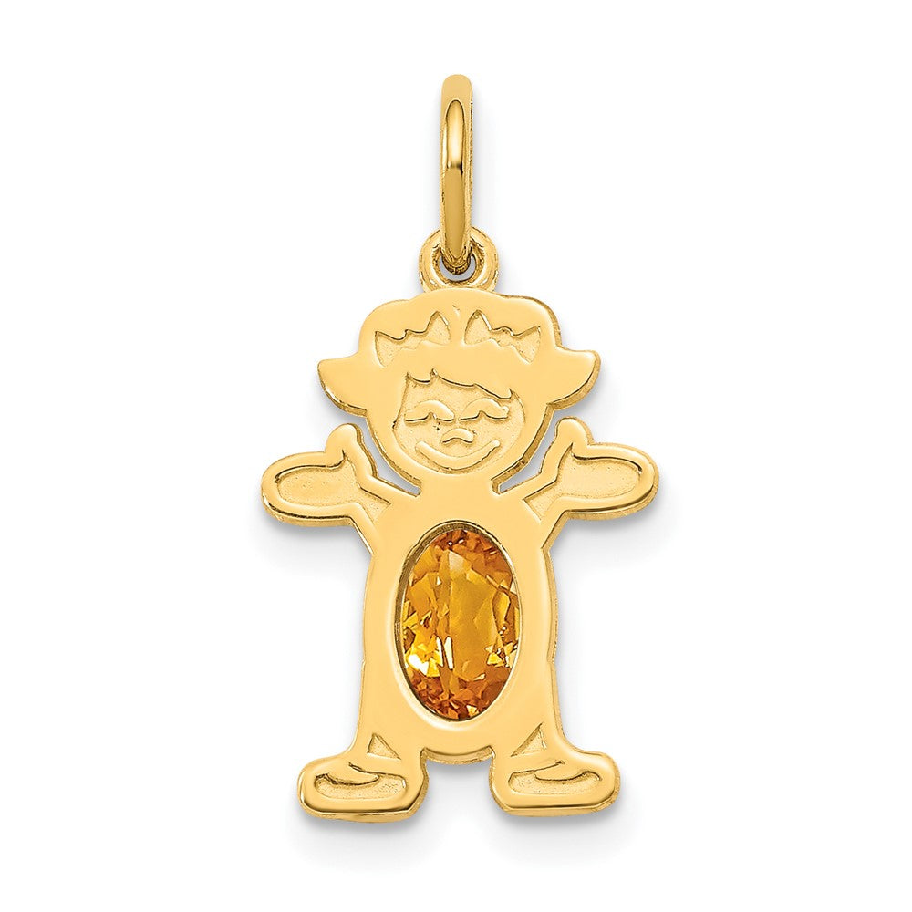 14K Girl 6x4 Oval Genuine Citrine-November