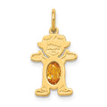 14K Girl 6x4 Oval Genuine Citrine-November