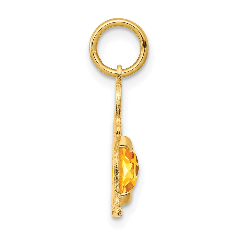 14K Boy 6x4 Oval Genuine Citrine-November