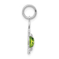 14K White Gold Boy 6x4 Oval Genuine Peridot-August