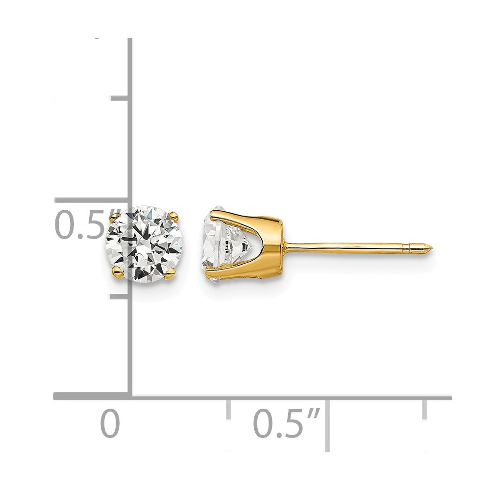 14k 5mm CZ stud earrings