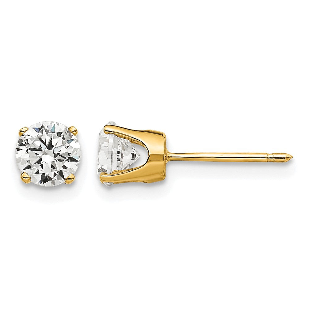 14k 5mm CZ stud earrings