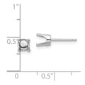14k White Gold 5mm Round Stud Earring Mounting w/backs