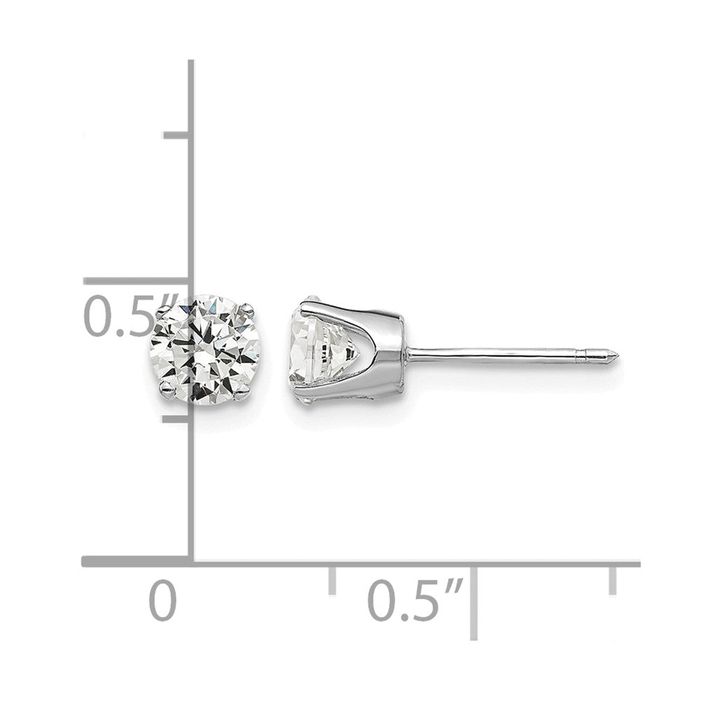 14k White Gold 5mm CZ stud earrings