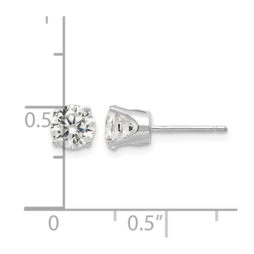 14k White Gold 5.5mm CZ stud earrings