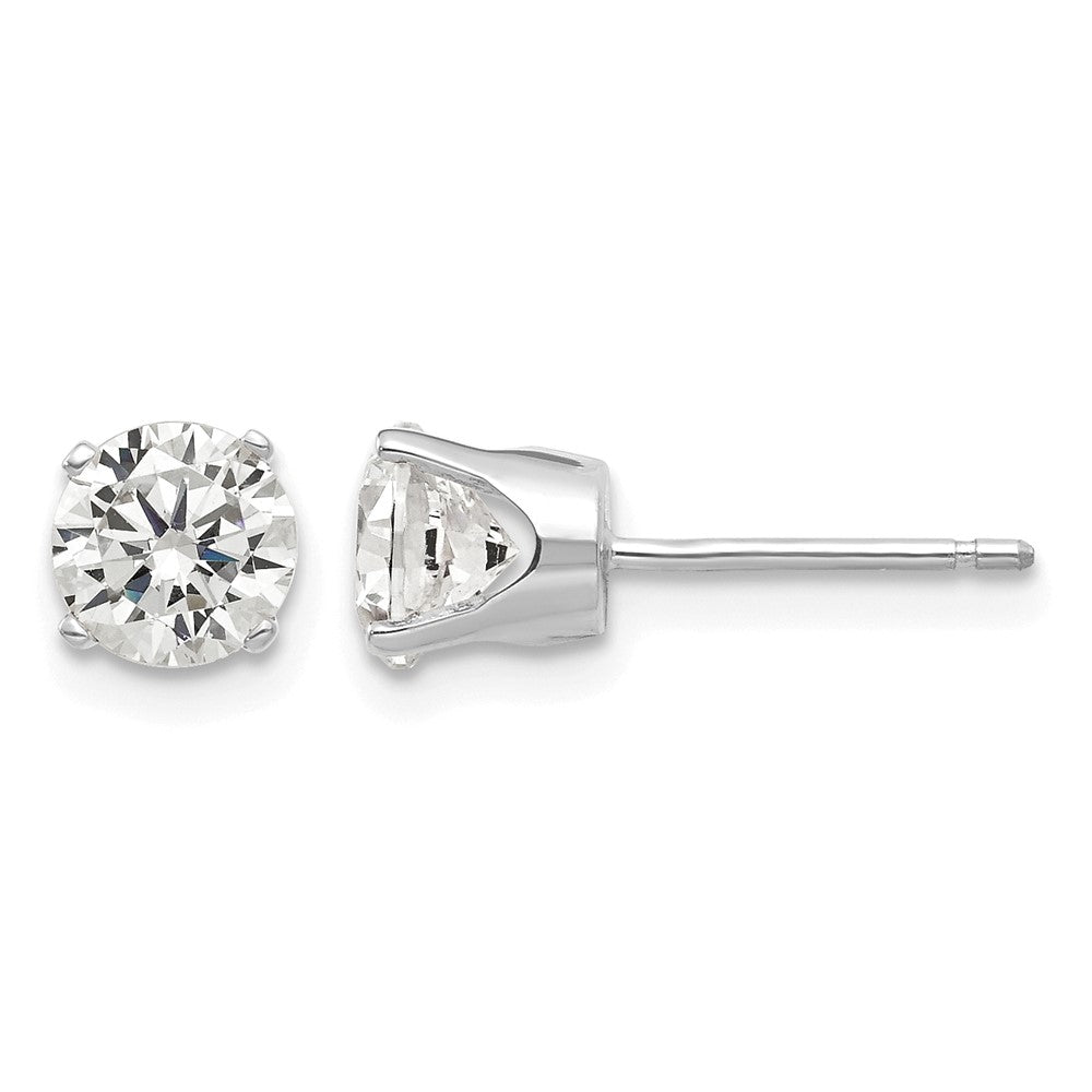 14k White Gold 5.5mm CZ stud earrings