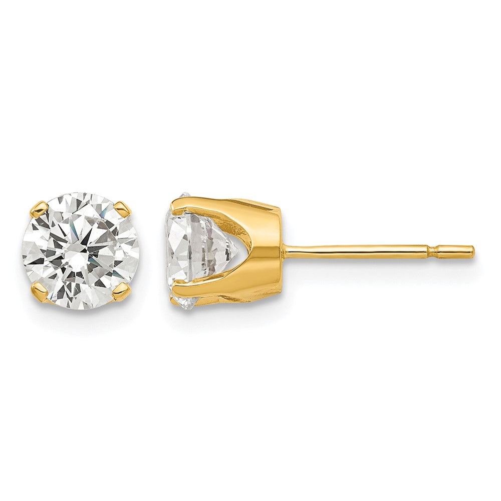 14k 5.75mm CZ stud earrings