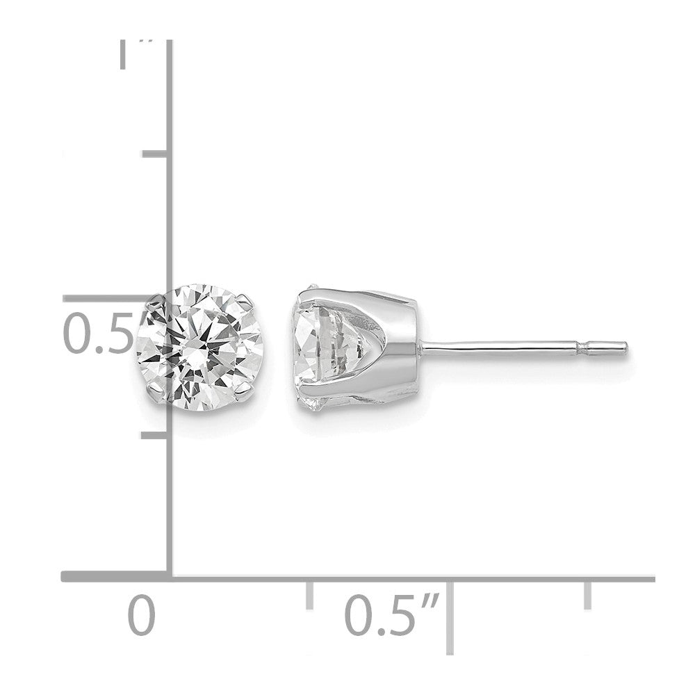 14k White Gold 5.75mm CZ stud earrings