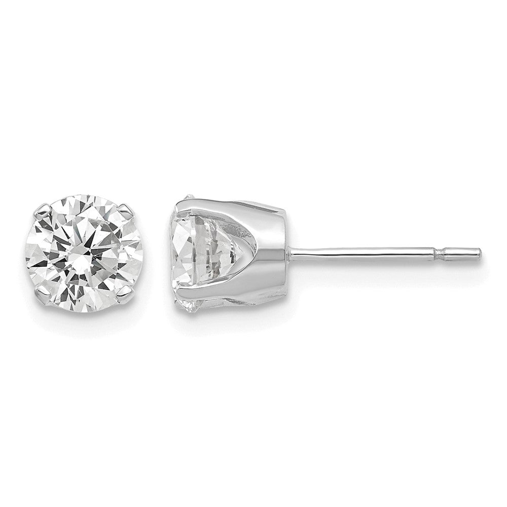 14k White Gold 5.75mm CZ stud earrings