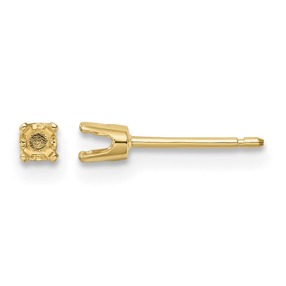 14k 6.5mm Round Stud Earring Mounting w/backs