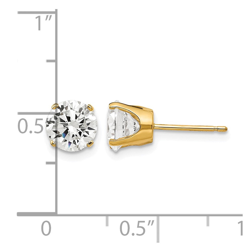 14k 6.5mm CZ stud earrings