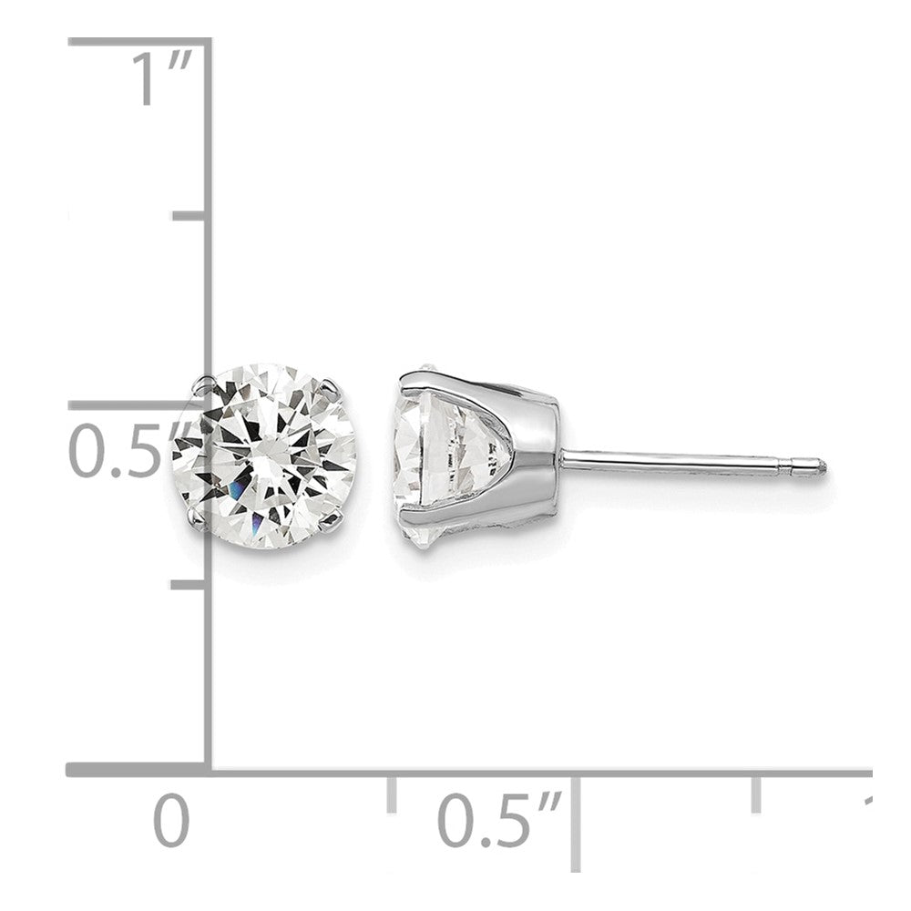 14k White Gold 6.5mm CZ stud earrings