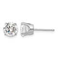 14k White Gold 6.5mm CZ stud earrings
