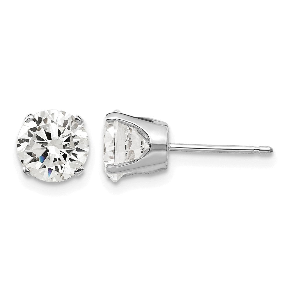 14k White Gold 6.5mm CZ stud earrings