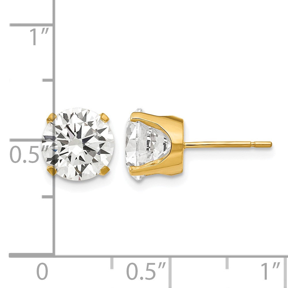 14k 8mm CZ stud earrings