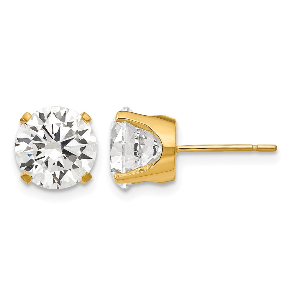 14k 8mm CZ stud earrings
