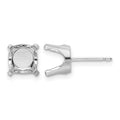 14k White Gold 8mm Round Stud Earring Mounting w/backs