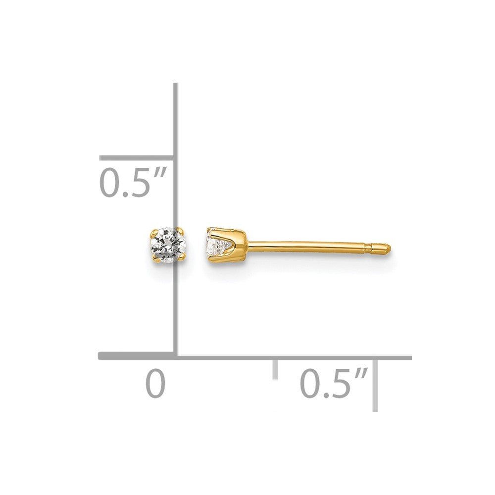 14k 2.25mm CZ stud earrings