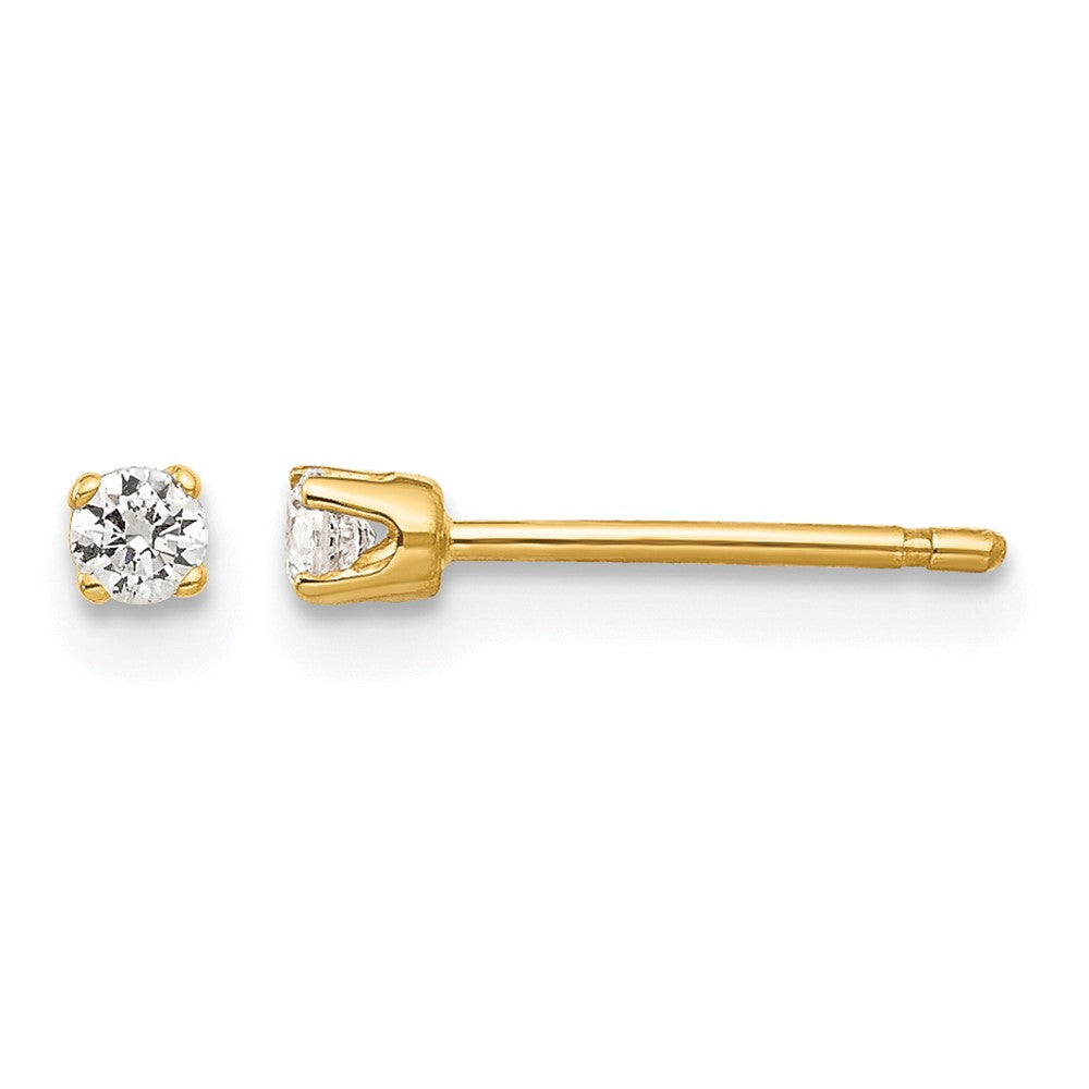 14k 2.25mm CZ stud earrings