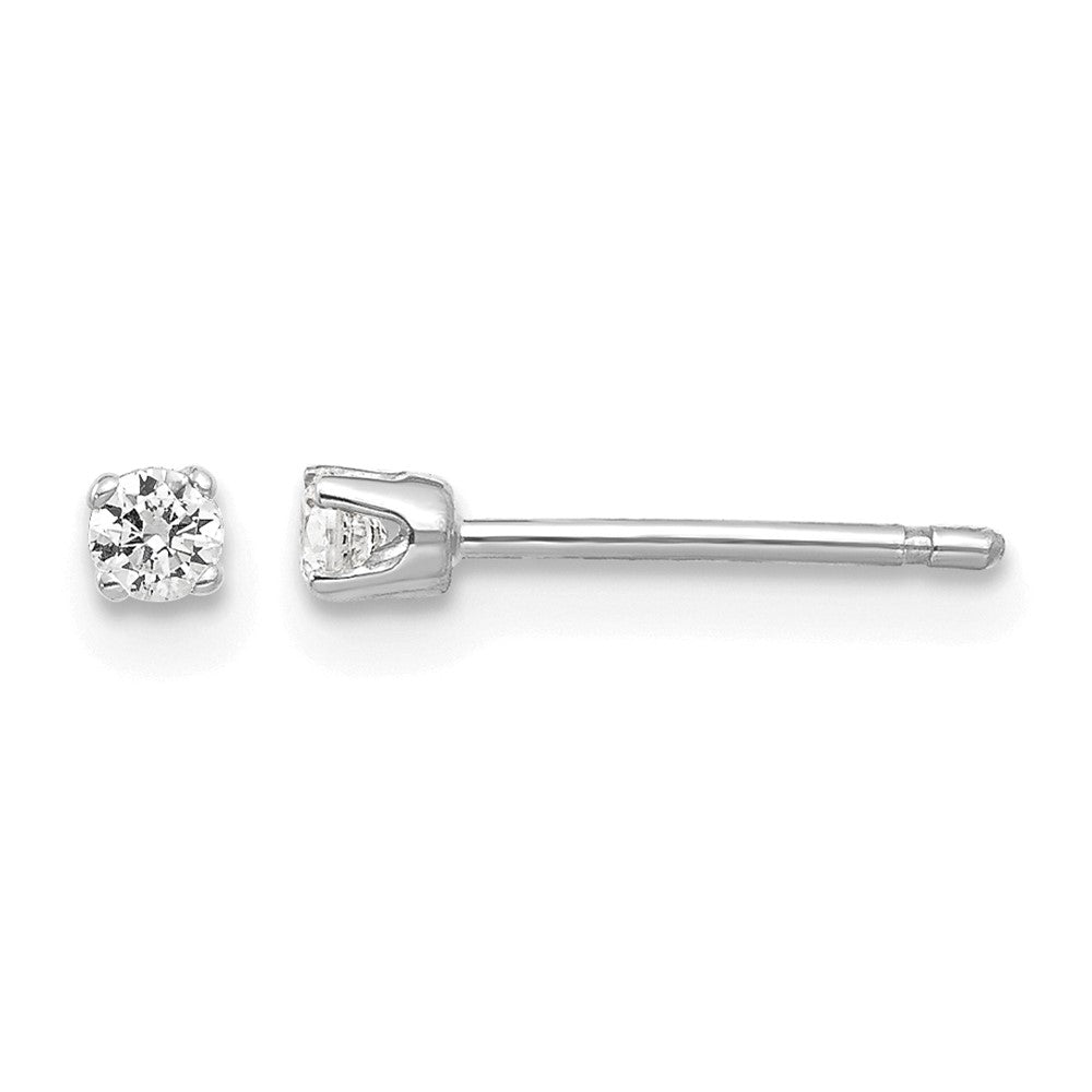 14k White Gold 2.25mm CZ stud earrings