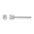 14k White Gold 2.25mm CZ stud earrings