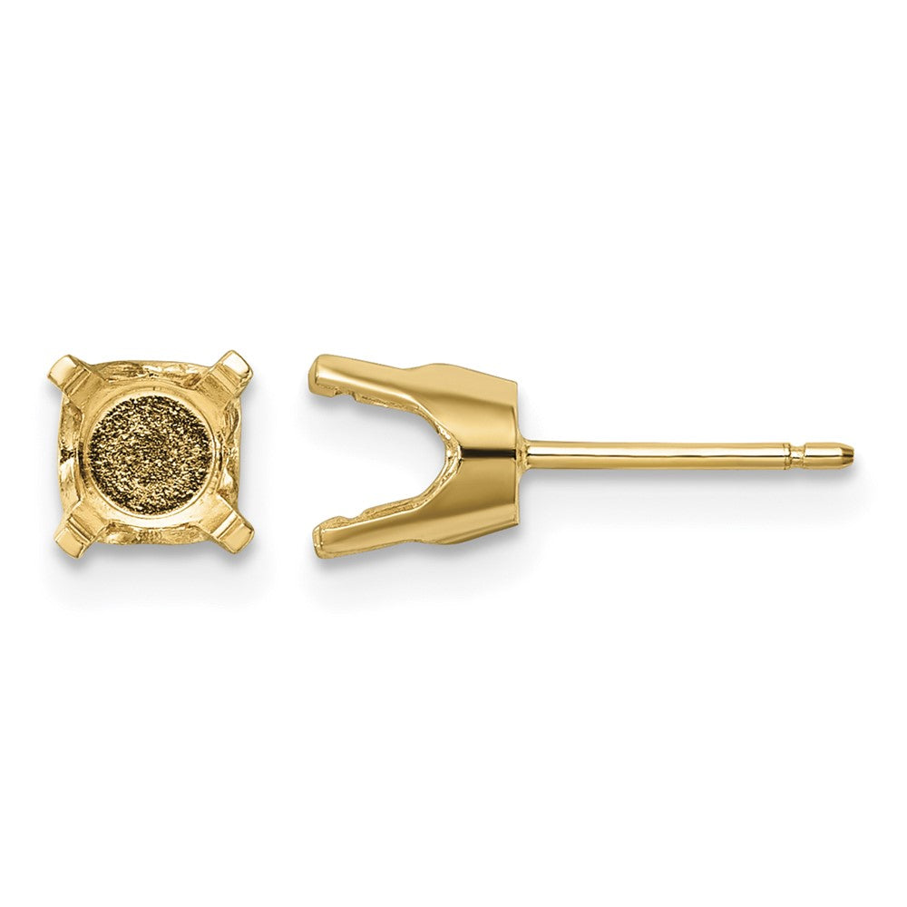 14k 2.75mm Round Stud Earring Mounting w/backs