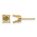 14k 2.75mm Round Stud Earring Mounting w/backs