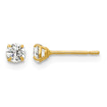 14k 3mm Round CZ Post Earrings