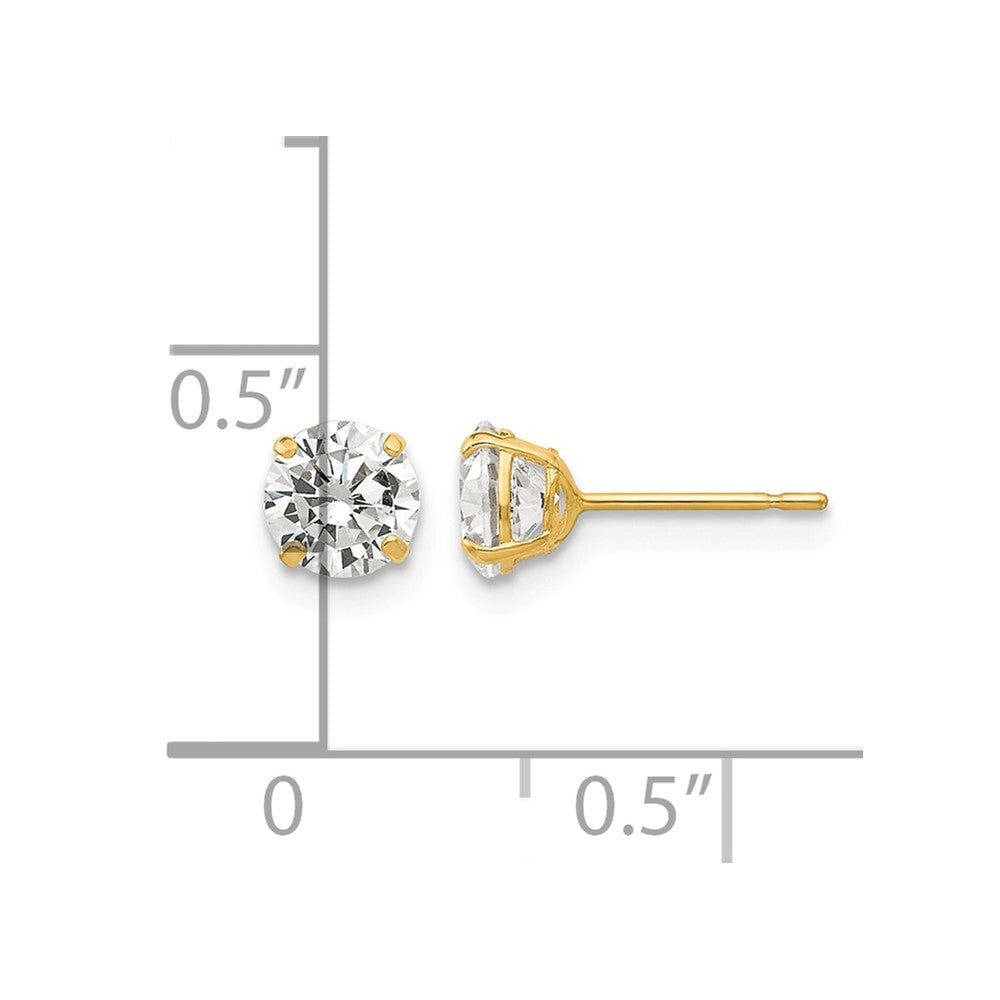 14k 5mm Round CZ Post Earrings