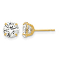 14k 6mm Round CZ Post Earrings