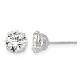 14k White Gold 6mm Round CZ Post Earrings