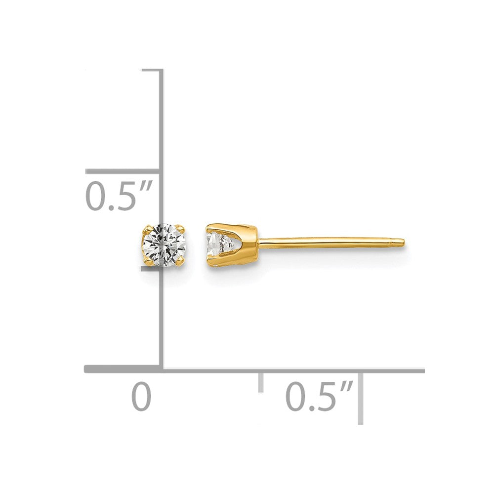 14k 2.75mm CZ stud earrings