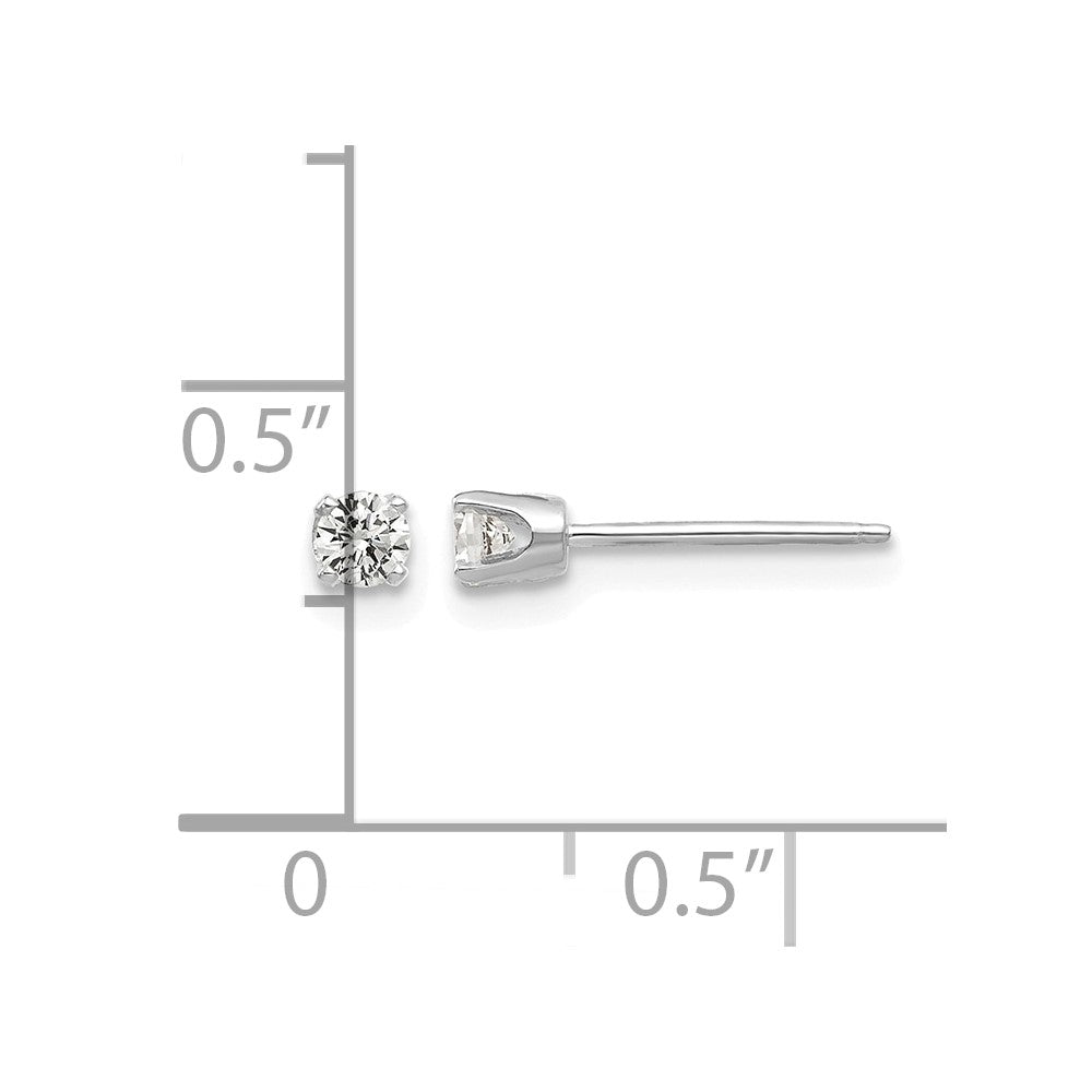 14k White Gold 2.75mm CZ stud earrings