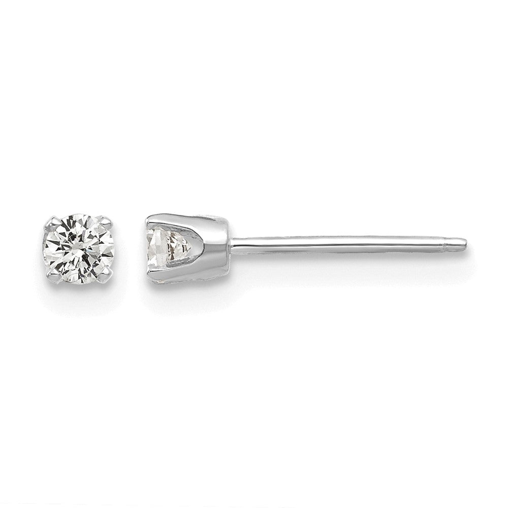 14k White Gold 2.75mm CZ stud earrings