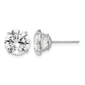 14k White Gold 9mm Round CZ Post Earrings