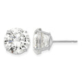 14k White Gold 10mm Round CZ Post Earrings