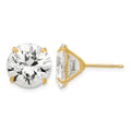 14k 11mm Round CZ Post Earrings