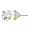 14k 12mm Round CZ Post Earrings
