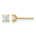 14k 3mm Square CZ Post Earrings
