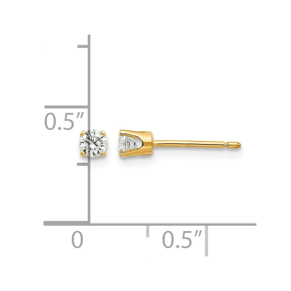 14k 3mm CZ stud earrings